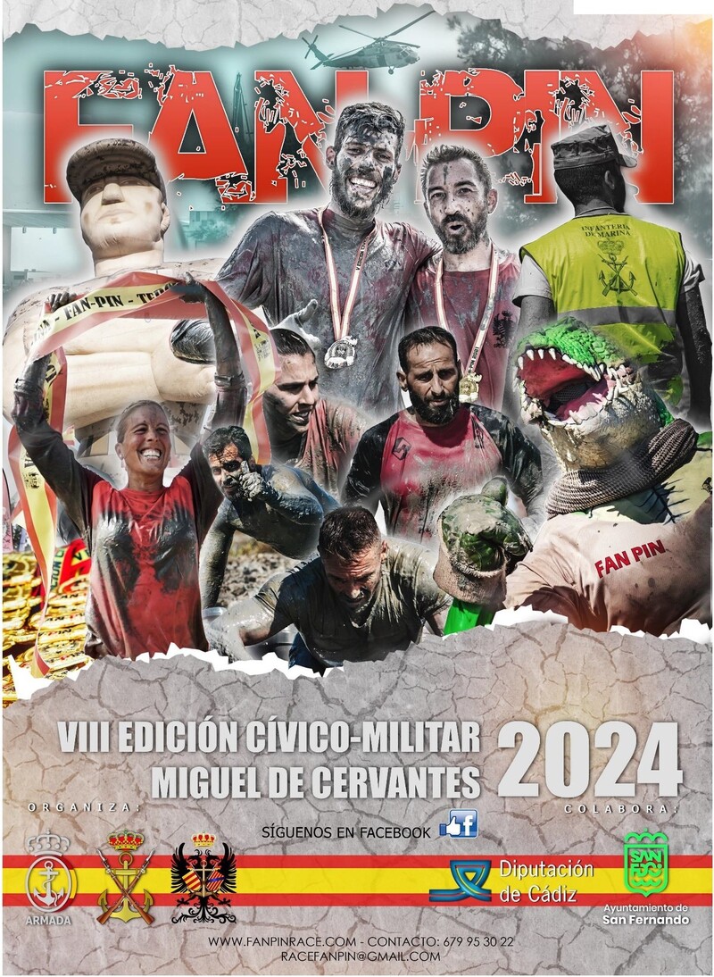 Cartel anunciador de la VIII Edición de la carrera cívico-militar FAN-PIN "Miguel de Cervantes"