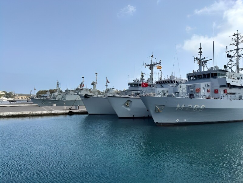 Ships from the Multinational Naval Force in Mahon.