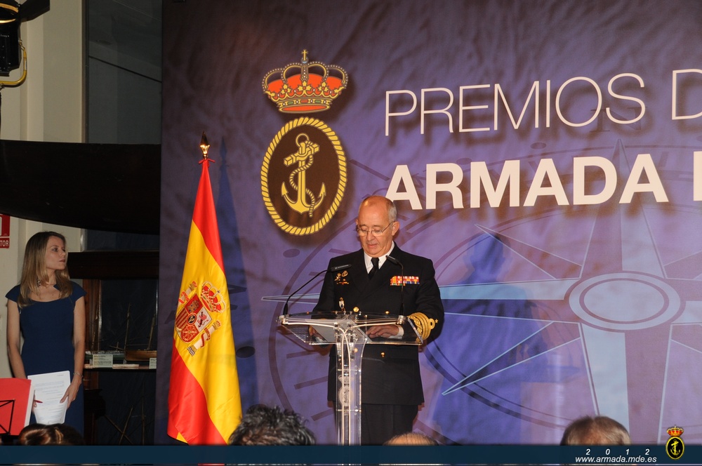 El Almirante Jefe de Estado Mayor de la Armada durante su discurso