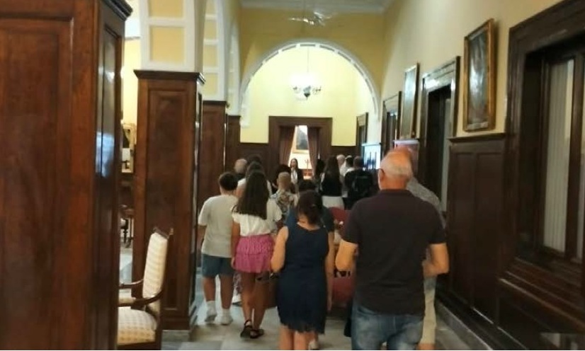 Fotografía de un momento durante el recorrido por el Palacio de Capitanía