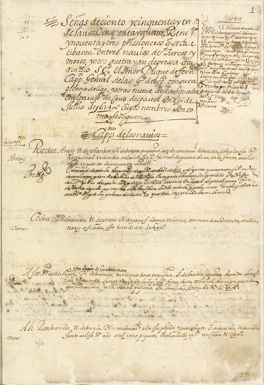 Libro general de esclavos de la escuadra de galeras de España.