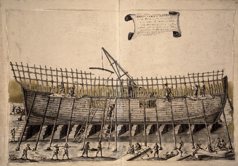Imagen de: Idea de una machina para arbolar y dearbolar los navíos. Marqués de la Victoria 