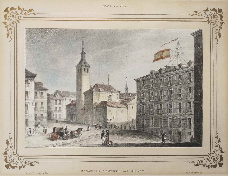 Imagen de la Iglesia de Santa María de la Almudena. Litografía, siglo XIX