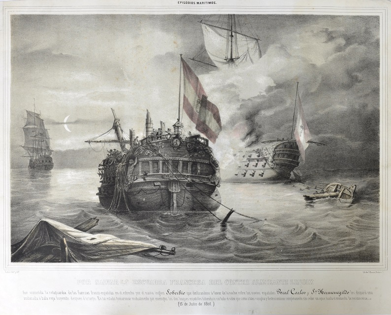 Imagen de: Combate naval por salvar la escuadra francesa del almirante Linnox