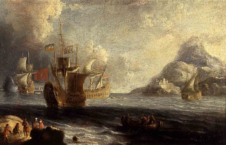 Imagen de: Escuadra holandesa vista desde una costa. Anónimo, siglo XVII