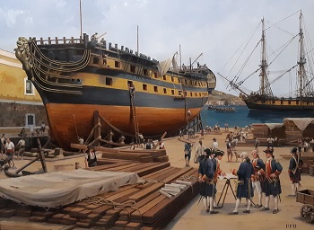 Imagen de: Preparación de la botadura del navío San Ildefonso. 1785