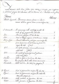 Inventario de los libros, folletos, cartas marinas y estampas que componen la Biblioteca propia del Real Observatorio de Marina de San Fernando