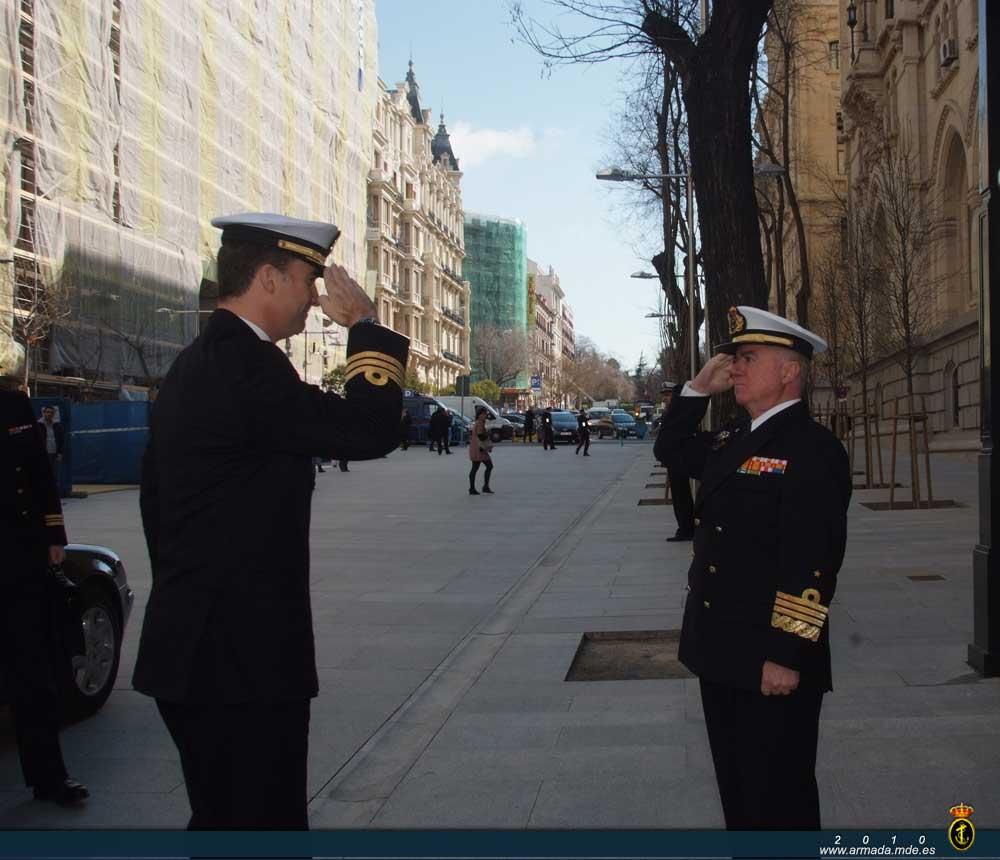 El Almirante General Jefe del Estado Mayor de la Armada recibe a Su Alteza Real el Príncipe de Asturias