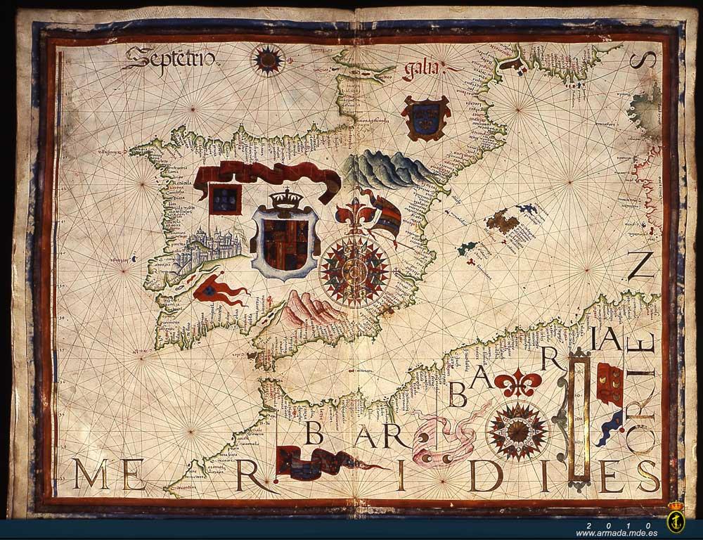 Representación cartográfica de España datada de c. 1559