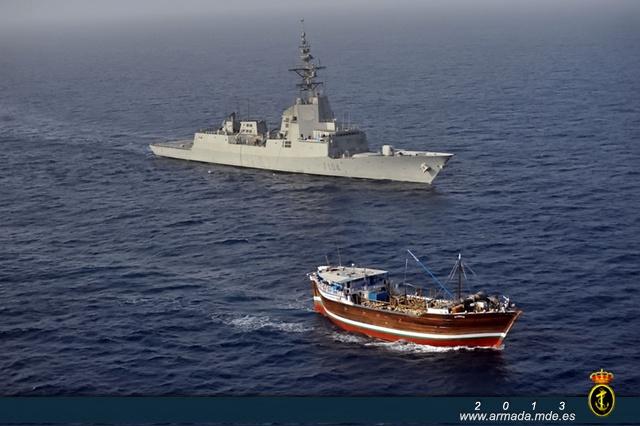 The Spanish frigate boarded the Indian registered Boum-type merchant ship ‘Al-Hasan’, included in the list of suspicious vessels engaged in pirate activities