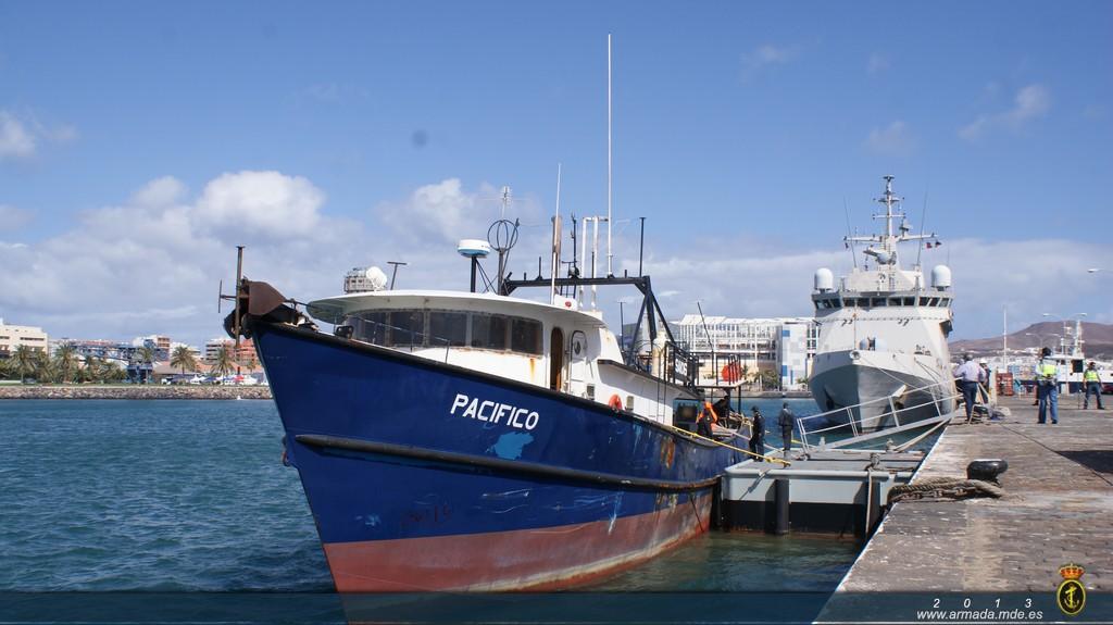 Un buque de la Armada interceptó al pesquero Pacífico, que portaba 2000 kilos de droga