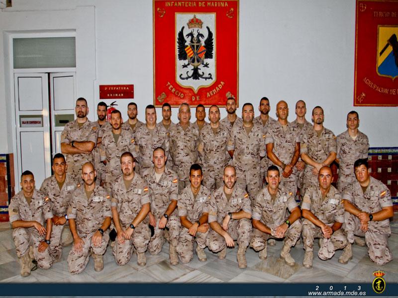The 25 Marines were seen off yesterday by the ‘Tercio de Armada’ General