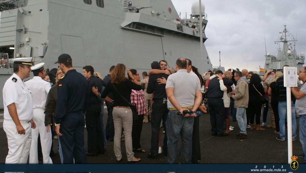 Relatives and friends bid farewell to the crew members