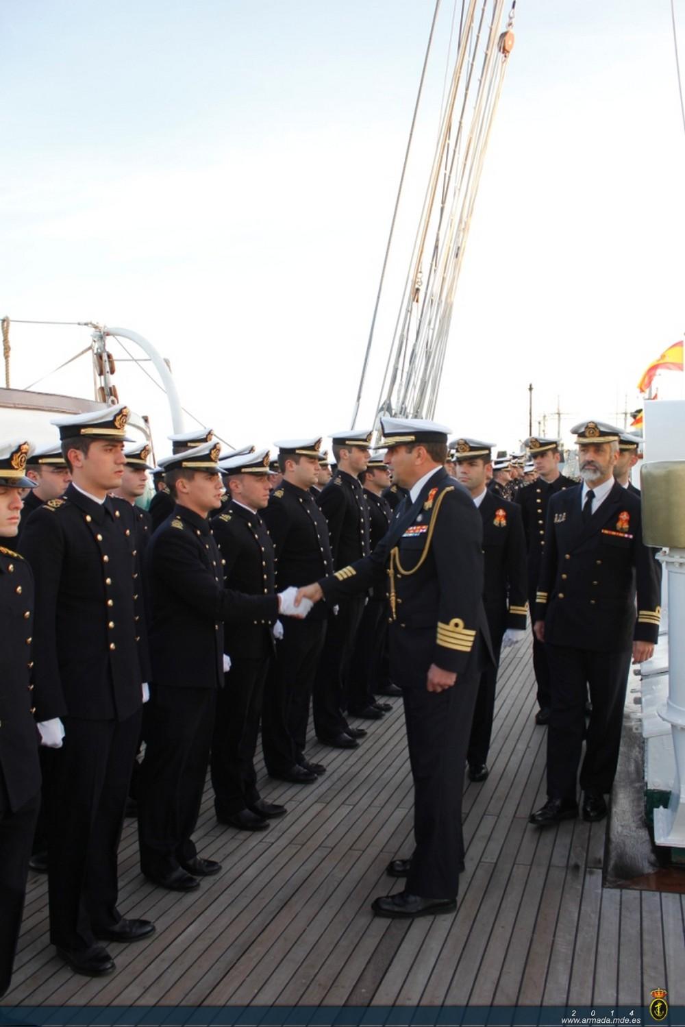 The Commanding Officer welcomes the midshipmen