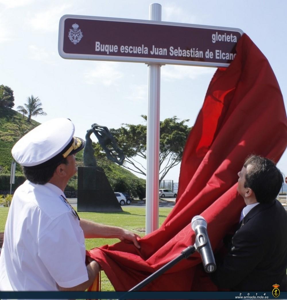 The city’s Lord Mayor and the ship’s Commanding Officer unveiled a plaque in one of Tenerife squares with the name of the training ship