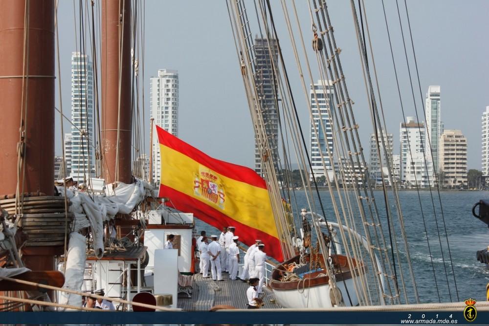 The training ship arriving at Cartagena de Indias