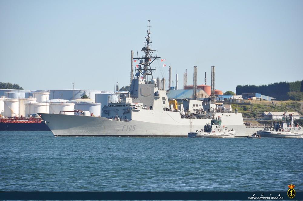 The frigate ‘Cristóbal Colón’ arrived at Ferrol after 136 days away from her home port