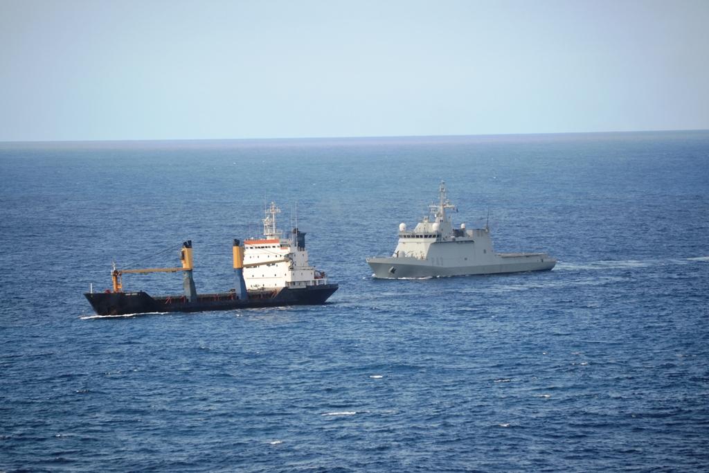The patrol vessel escorting World Food Program ships