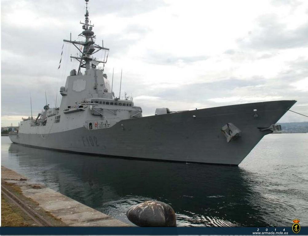 The frigate ‘Almirante Juan de Borbón’ left her home port in Ferrol