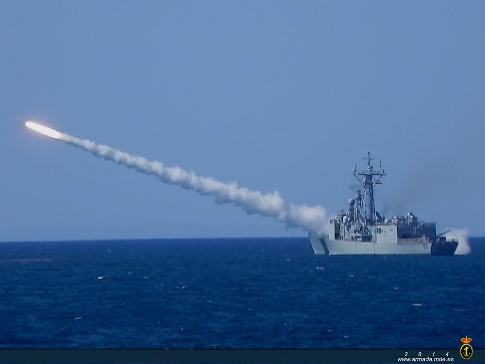 Anti-air missile launching exercise in the Gulf of Cadiz
