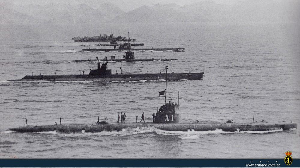 The Submarine Flotilla in 1923 participating in manoeuvers in the Balearic Islands