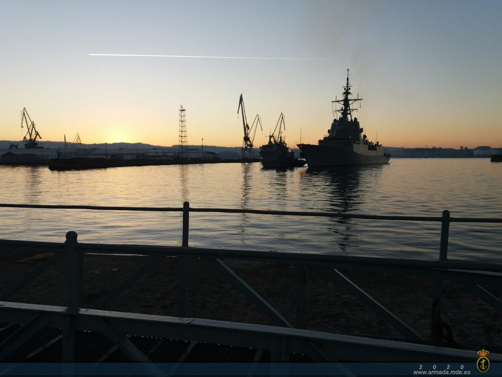Frigate ‘Álvaro de Bazán’ returns to Ferrol after her deployment as flagship of SNMG-2.