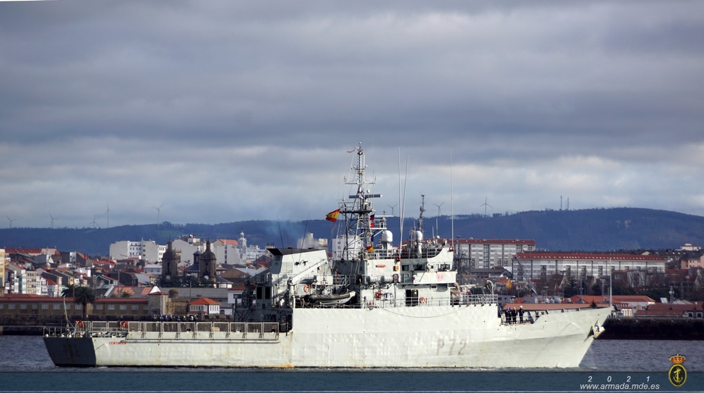 El "Centinela" regresa a Ferrol tras su segunda operación de seguridad marítima de este año