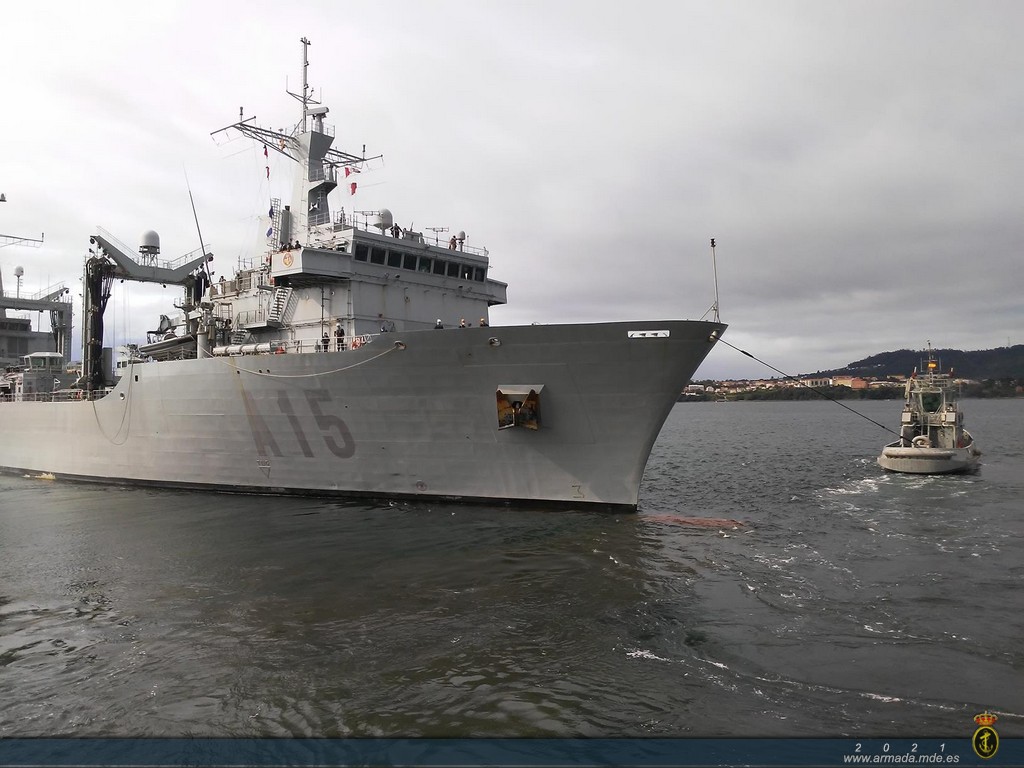 El buque ‘Cantabria’ inicia su despliegue con la OTAN en aguas del mar Mediterráneo.