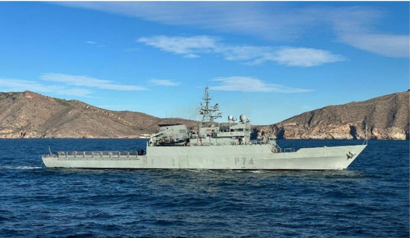 Offshore patrol vessel ‘Atalaya’ off the Spanish coast.