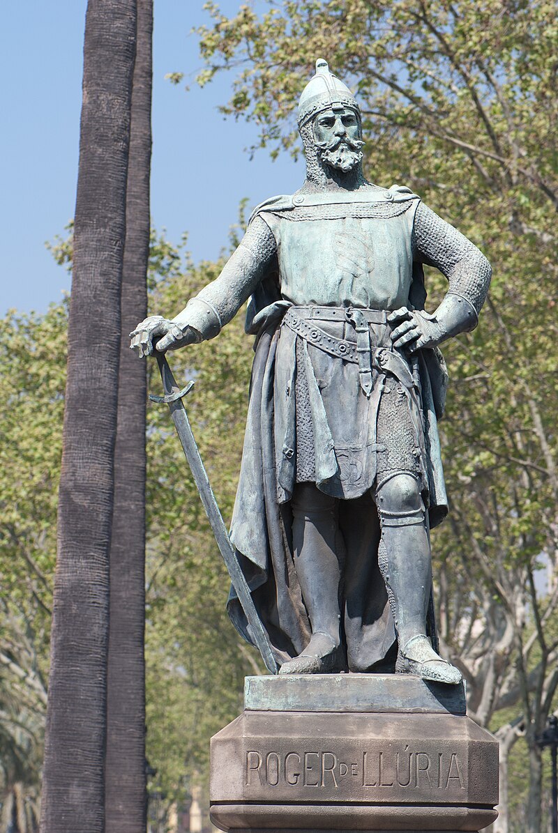 Statue of Roger de Lauria in Barcelona