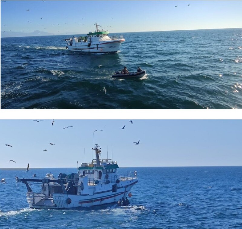 Aproximación MSA a pesqueros de arrastre en el área de patrulla