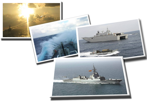 Mosaico con imágenes de buques Mosaico con imágenes de buques