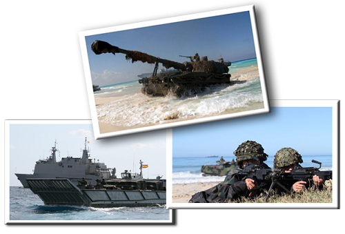 Mosaico con imágenes de la Infantería de Marina Imagen Mosaico con imágenes de la Infantería de Marina